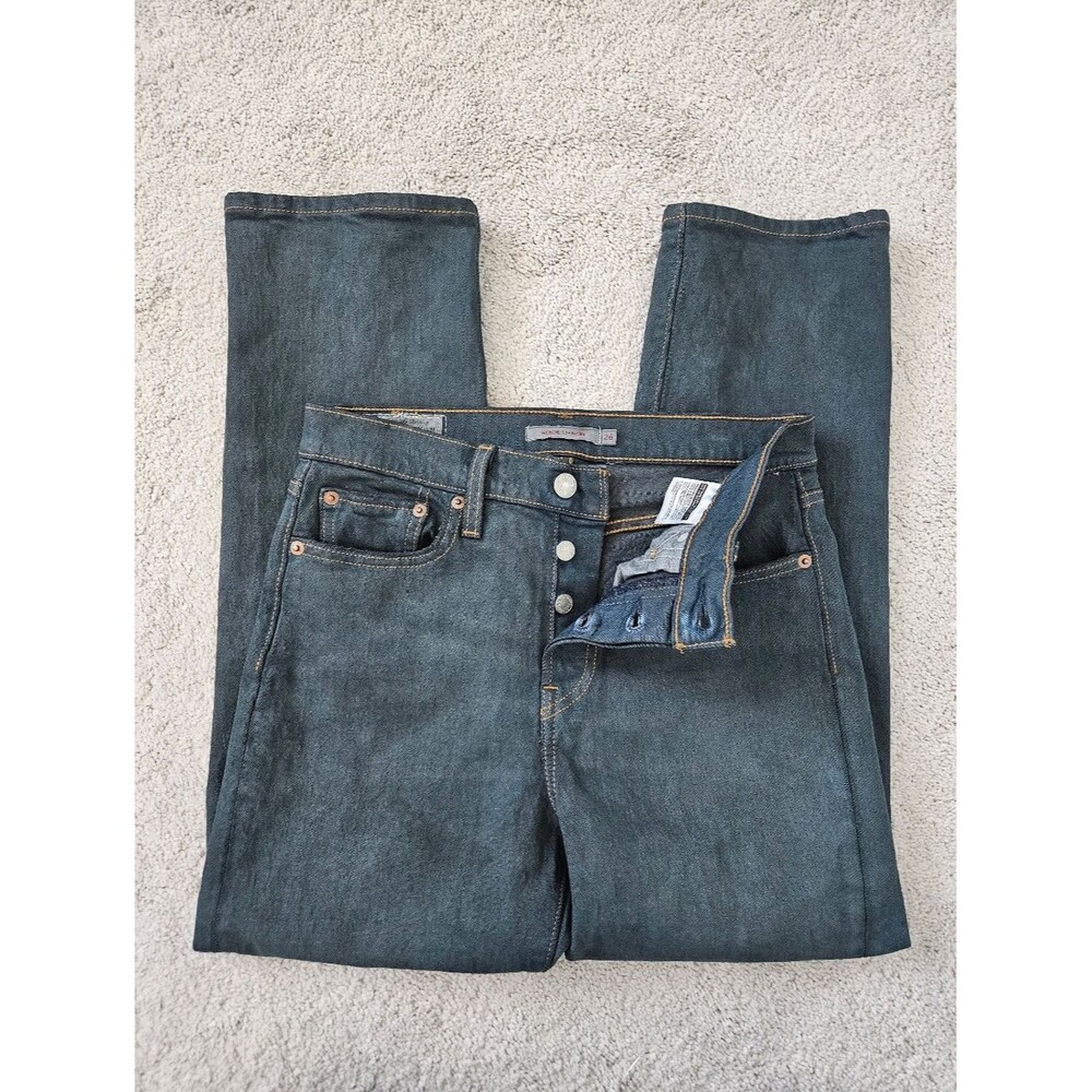 Levis | Wedgie Straight Button Fly Dark Wash Denim Jeans Women 26